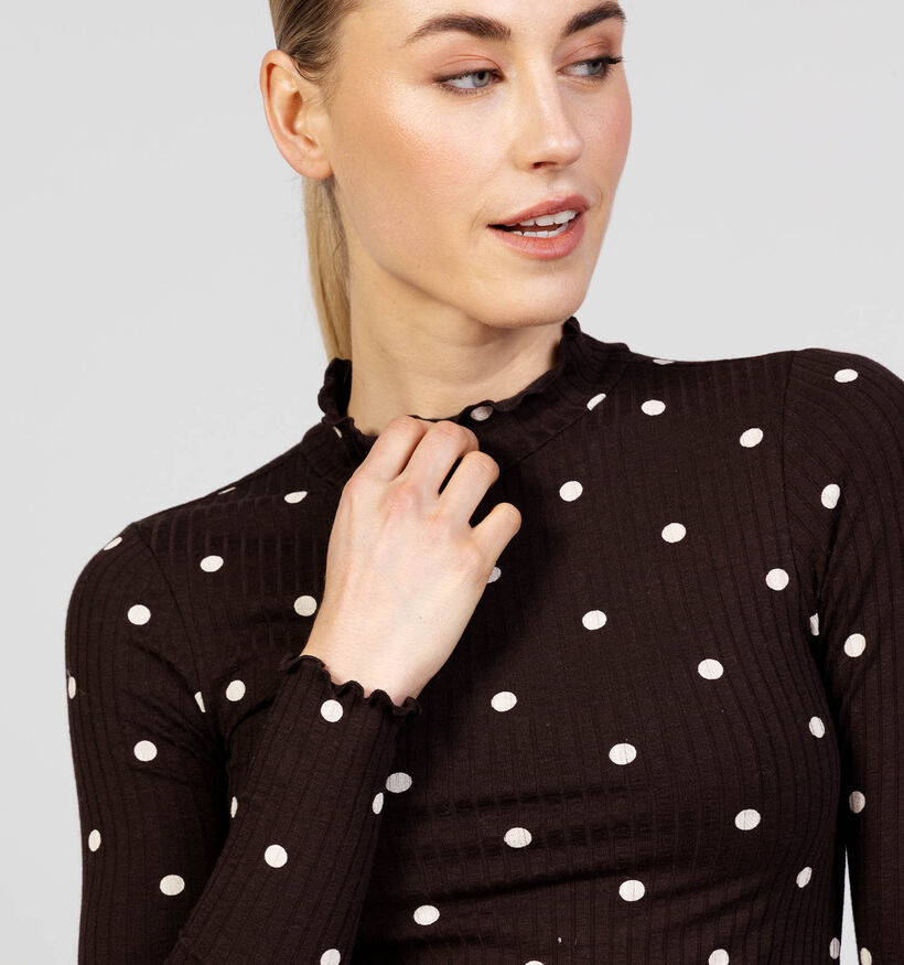 JDY Fransiska Donkerbruine T-shirt met Lange Mouwen voor dames (375092)