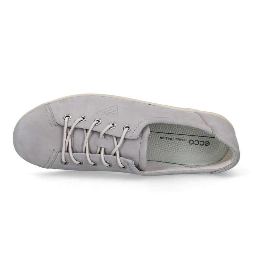 ECCO Soft 2.0 Grijze Veterschoenen in nubuck (321146)