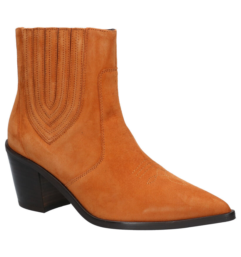 Frida Austin Cognac Western Laarsjes in daim (262451)