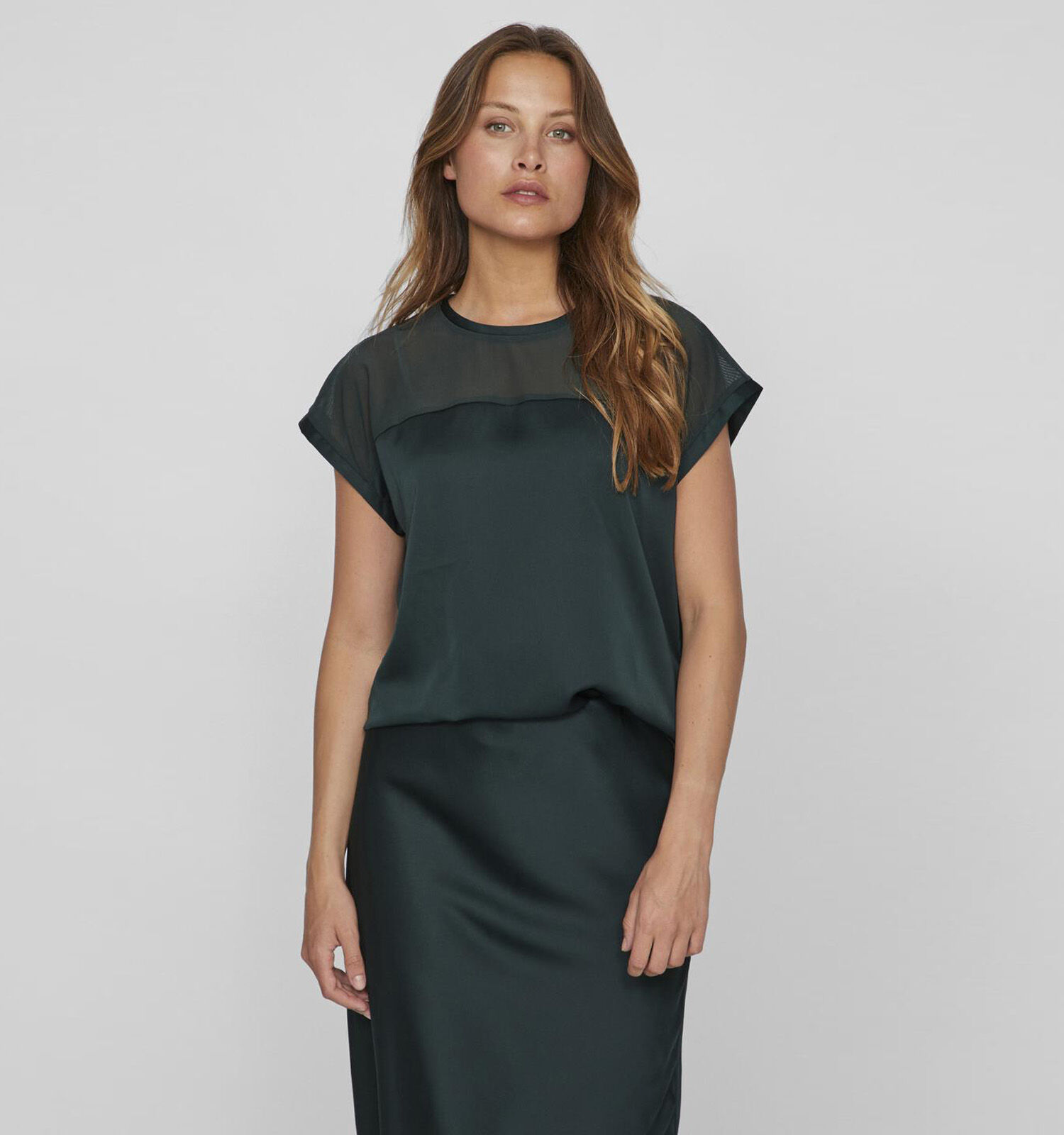 Vila Ellette Groene T shirt Dames T shirts Online op TORFS.BE