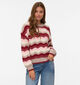 Vero Moda Doja Pull en Taupe/Rouge pour femmes (361216)