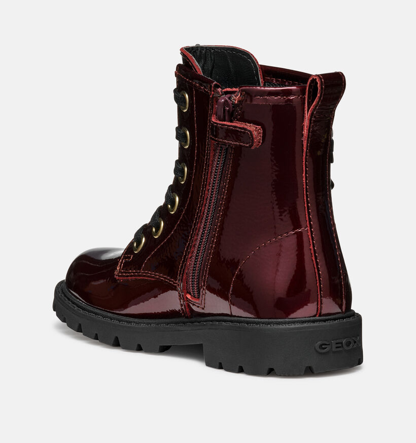 Geox Shaylax Boots &agrave; lacets en Bordeaux pour filles (376264) - pour semelles orthop&eacute;diques