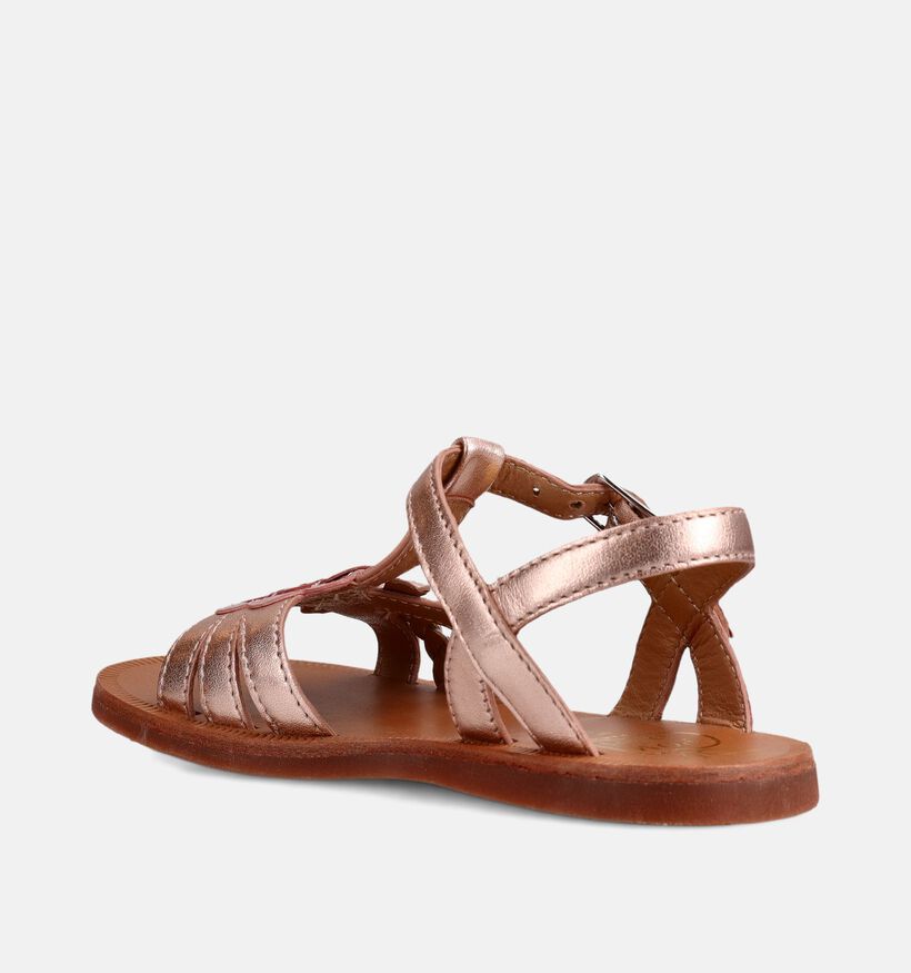Pom d'Api Plagette Alto Sandales en Or ros&eacute; pour filles (370269)