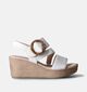 Gabor Best Fitting Ecru Sandalen met sleehak voor dames (355032)