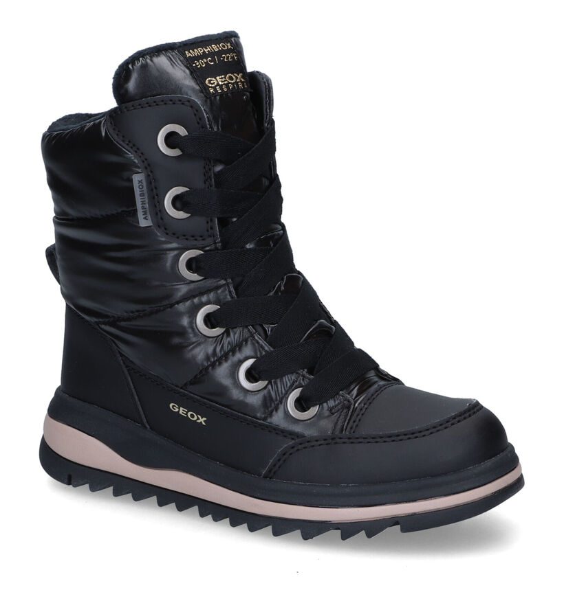 Geox Adelhilde Bottes de neige en Noir pour filles (317638) - pour semelles orthopédiques