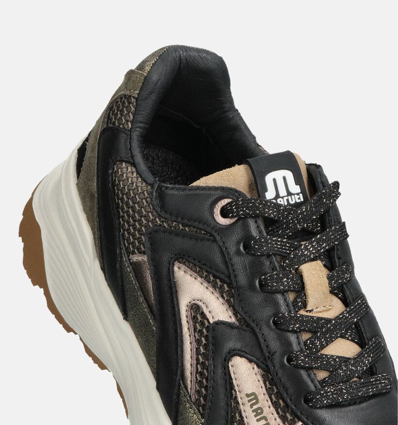 Maruti Dora Zwarte/Bronzen Sneakers voor dames (360826) - geschikt voor steunzolen