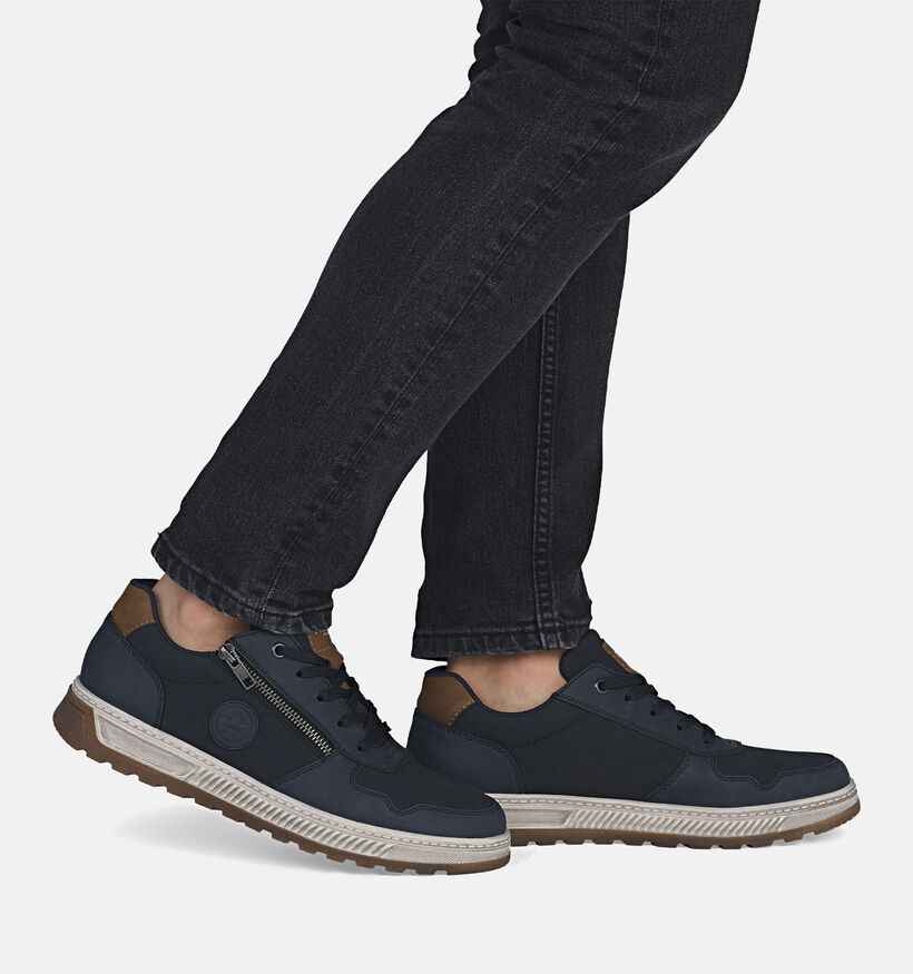 Rieker Donkerblauwe Sneakers met Veter en Rits voor heren (360458) - geschikt voor steunzolen