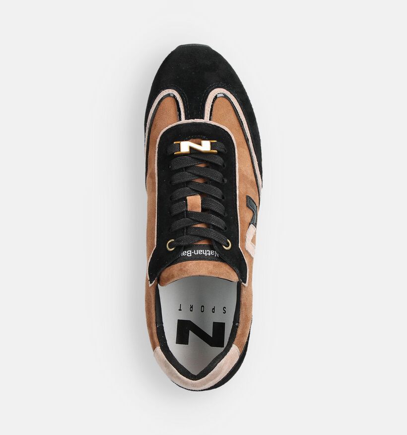 Nathan-Baume Camelo Baskets en Noir/Marron pour femmes (363618) - pour semelles orthopédiques