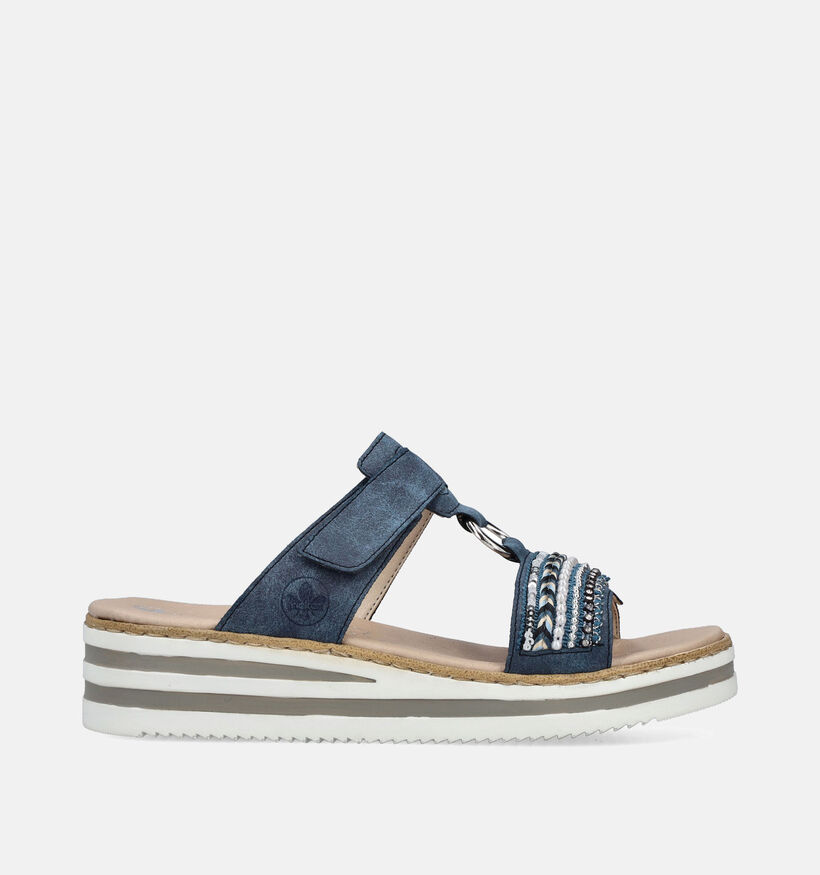 Rieker Blauwe Slippers met Sleehak voor dames (354969)