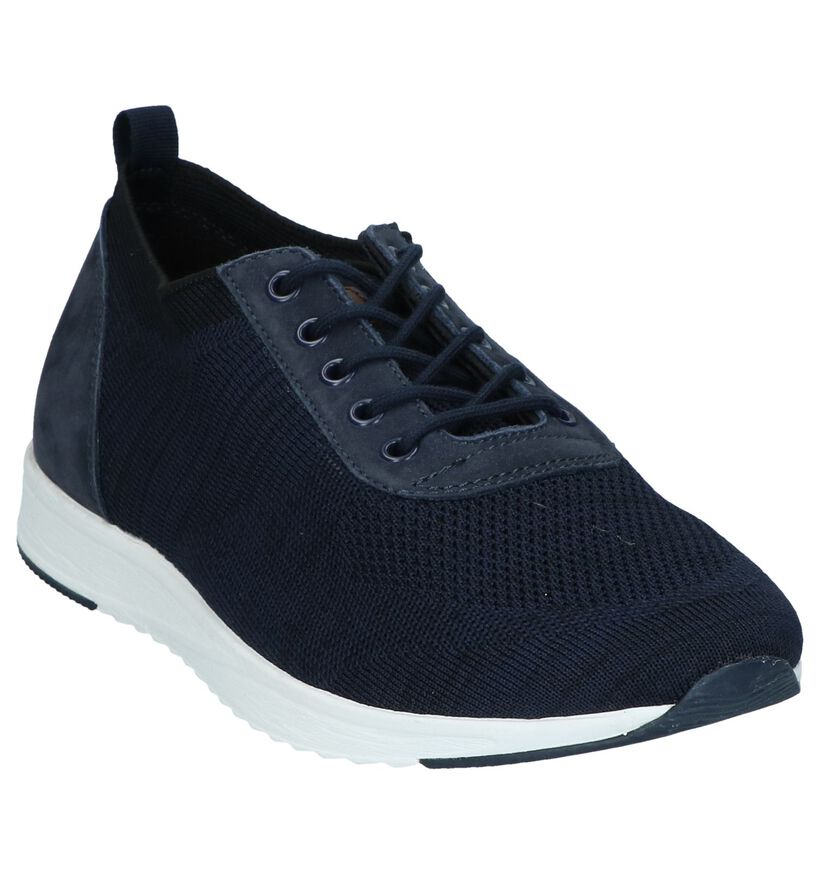 Blauwe Veterschoenen Borgo Sport in stof (239175)