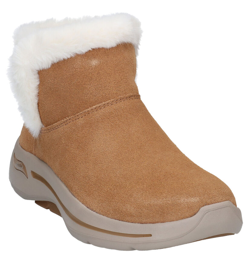Skechers Go Walk Cognac Snowboots in nubuck (295686)