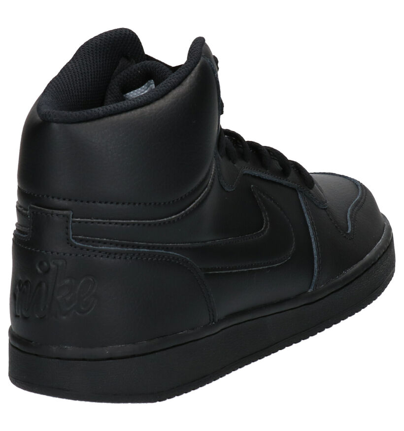 Nike Ebernon Mid Zwarte Sneakers in kunstleer (254038)