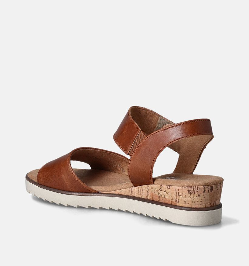 Gabor Sandales avec talon compens&eacute; en Cognac pour femmes (352034)