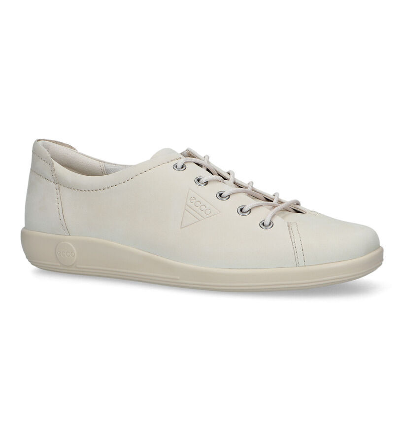 ECCO Soft 2.0 Grijze Veterschoenen in nubuck (321146)