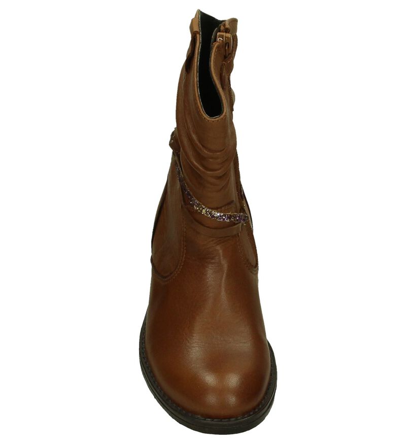 Little David Bottes basses en Cognac en cuir (205421)