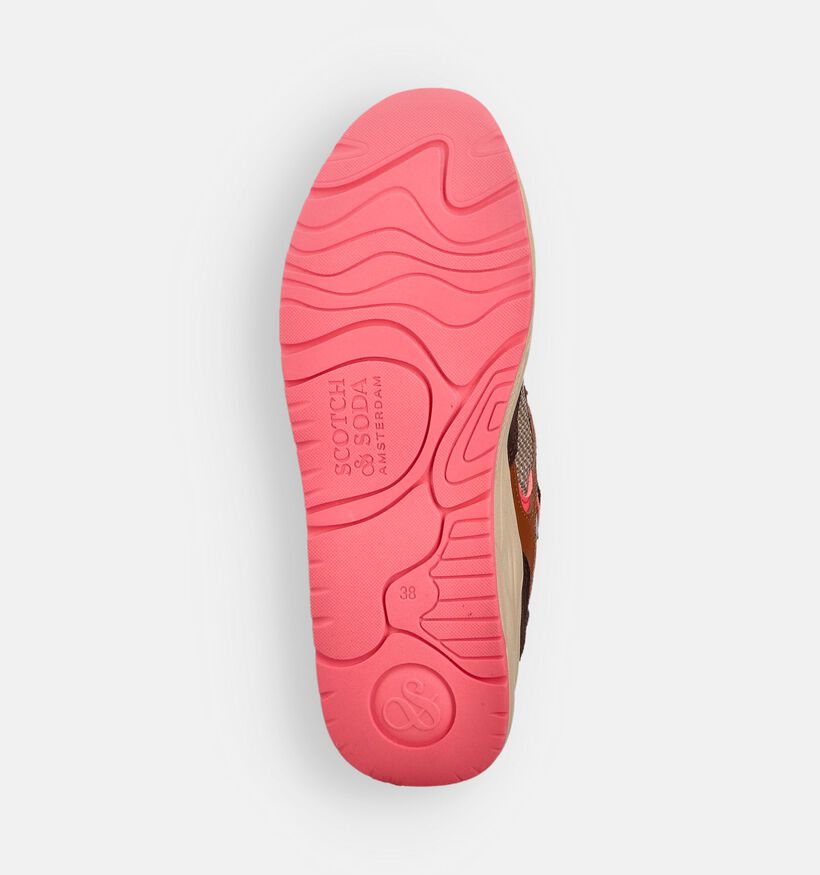 Scotch & Soda Celest Bruine/Roze Sneakers voor dames (362057) - geschikt voor steunzolen