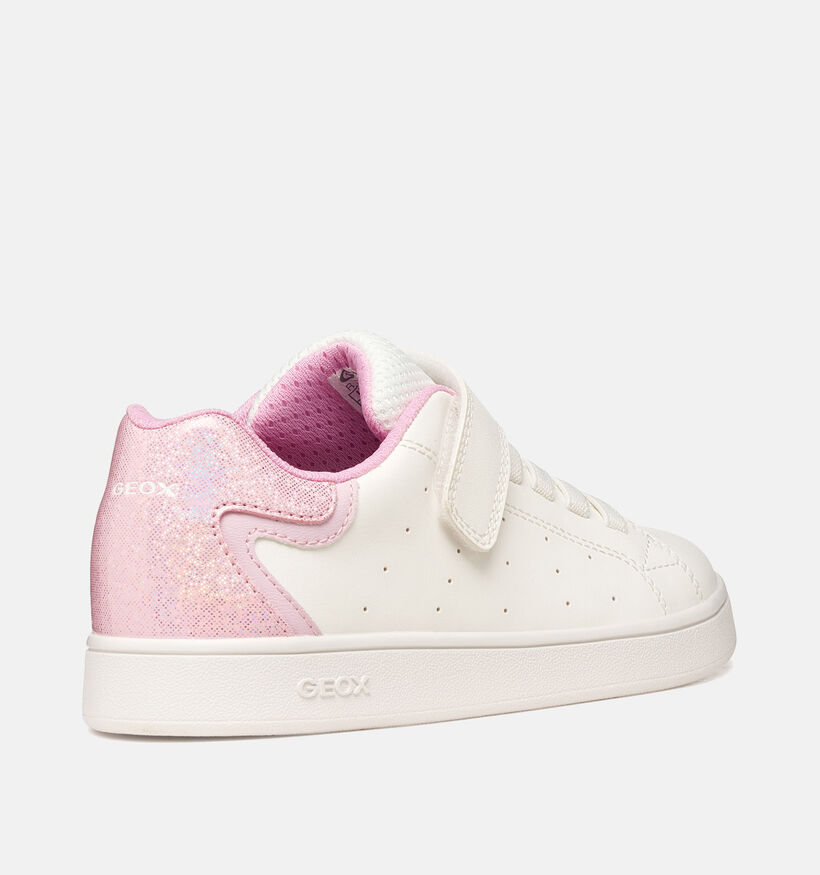 Geox Eclyper Witte/Lichtroze Sneakers voor meisjes (370119) - geschikt voor steunzolen