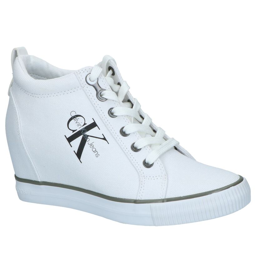 Witte Geklede Sneakers Calvin Klein Ritzy in stof (241692)