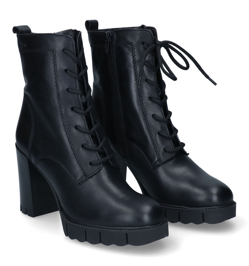 Tamaris Bottines à lacets en Noir en cuir (315423)