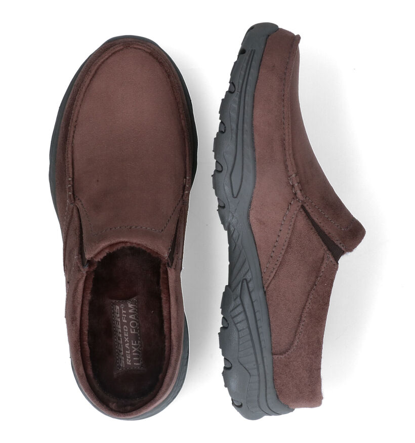Skechers Relaxed Fit Pantoufles en Marron pour hommes (328388) - pour semelles orthopédiques