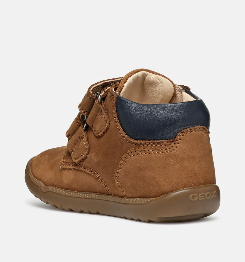 Geox Macchia Boy Bruine Babyschoenen met Velcro voor jongens (377744) - geschikt voor steunzolen