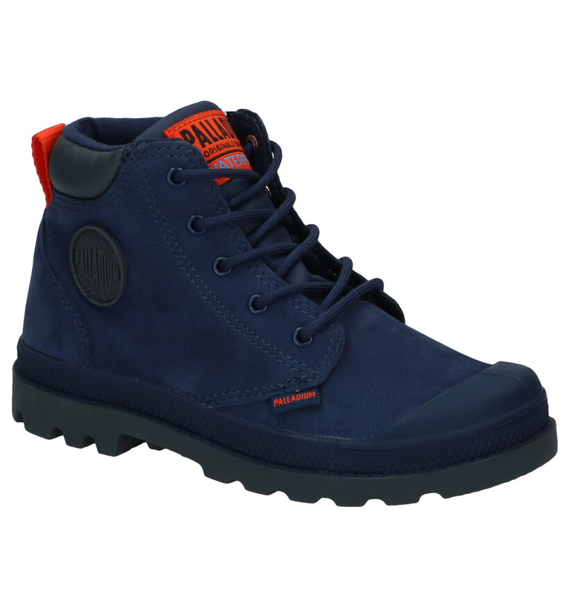 Palladium Pampa Bottines en Bleu pour garçons (293931)