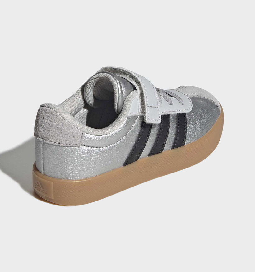 adidas VL Court 3.0 Baskets basses en Argent pour filles (366926) - pour semelles orthop&eacute;diques