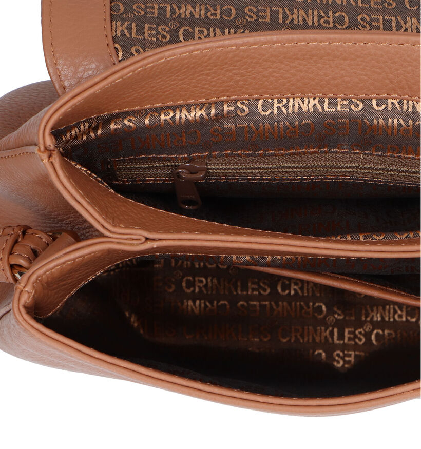 Crinkles Cognac Schoudertas voor dames (325001)