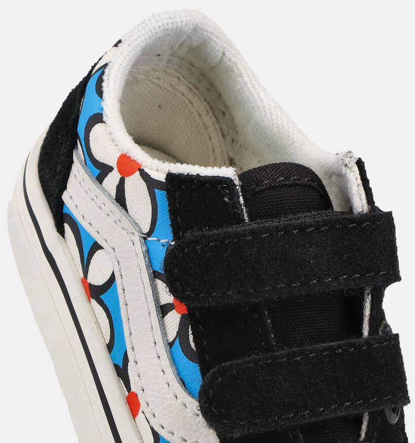 Vans Old Skool Painted Floral Baskets en Noir pour filles (368965)