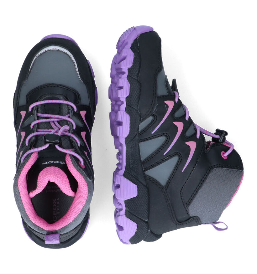 Geox Magnetar Zwarte Wandelschoenen in stof (317655)