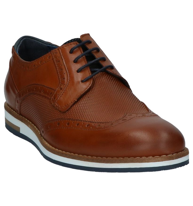 Cognac Casual Veterschoenen Coxx Borba Bruf in leer (217245)