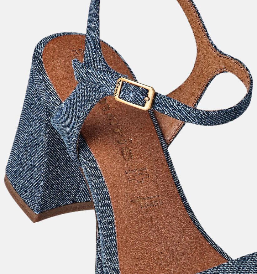 Tamaris Blauwe Sandalen met blokhak voor dames (354396)
