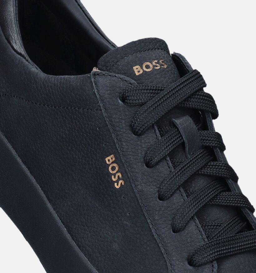 BOSS Belwar Tenn Zwarte Veterschoenen voor heren (345668) - geschikt voor steunzolen