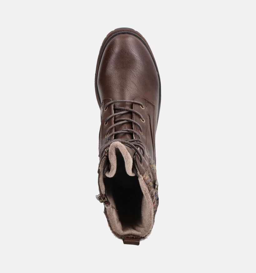 Mustang Bottines en Brun fonc&eacute; pour femmes (378907)