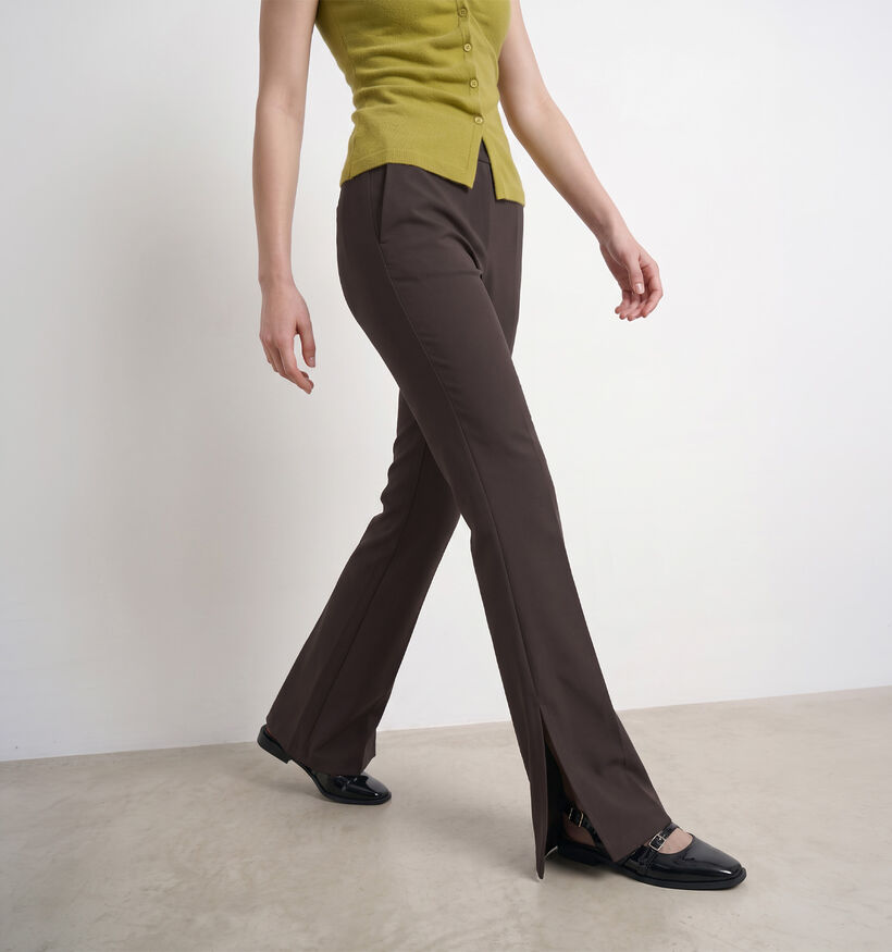 Hypedrop Janina Pantalon flared en Brun fonc&eacute; pour femmes (386463)
