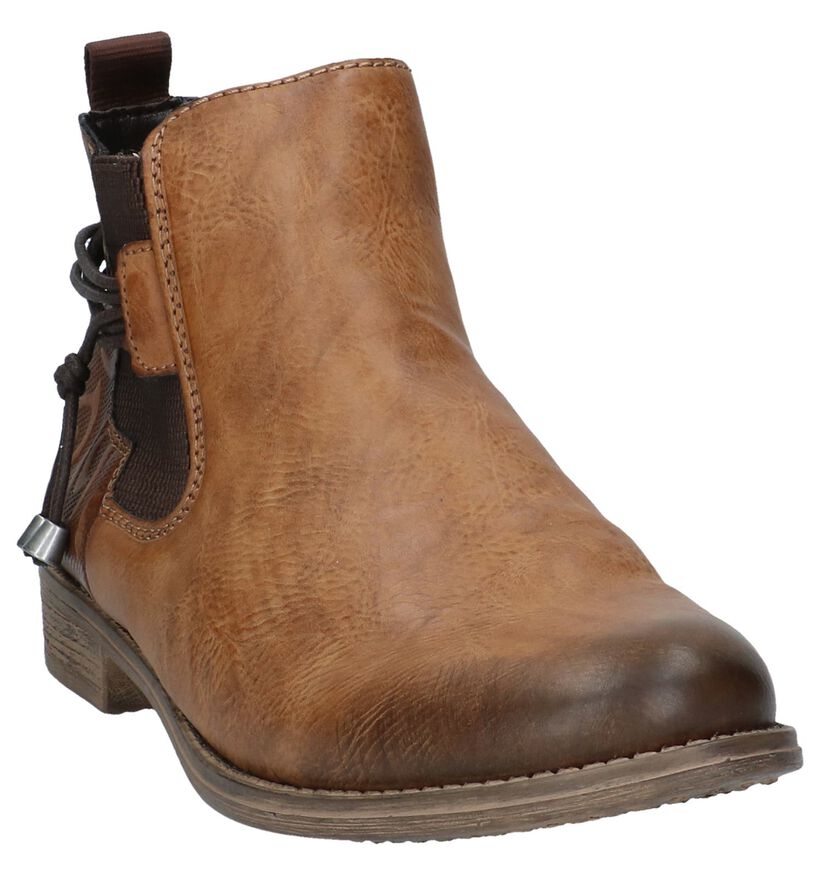 Cognac Chelsea Boots met Rits Rieker in imitatieleer (241050)