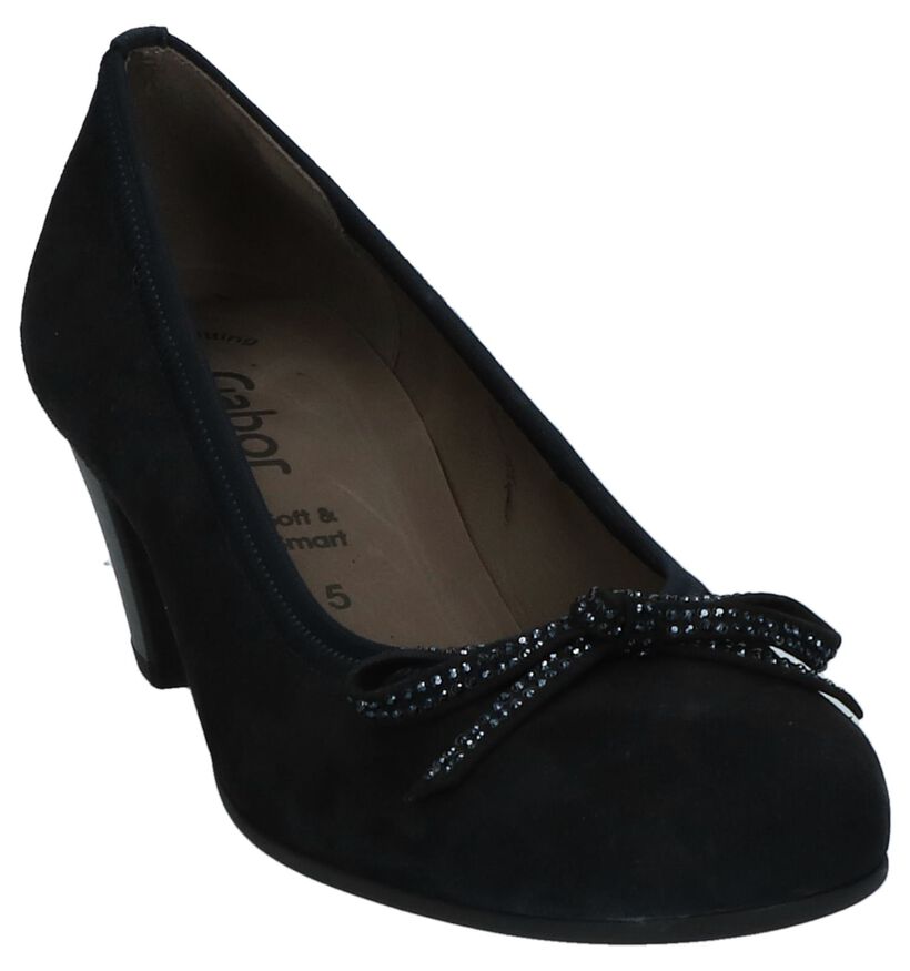 Donkerblauwe Pumps Gabor Soft and Smart in daim (231105)