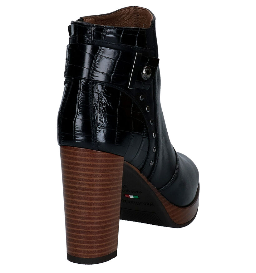 NeroGiardini Bottines à talons en Noir en cuir (300046)
