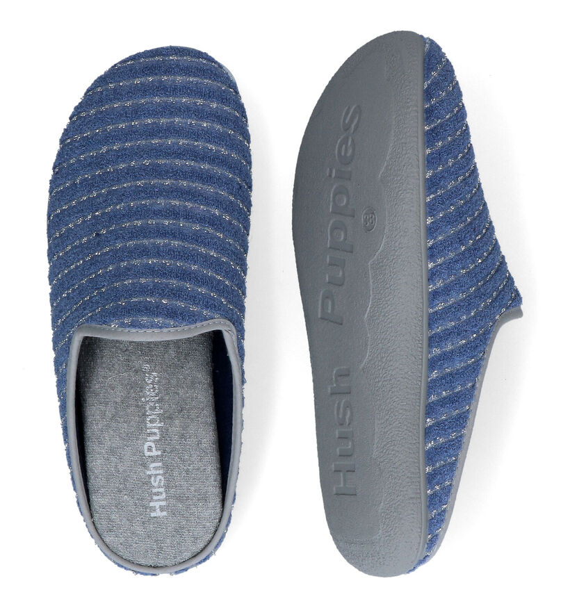 Hush Puppies Caban Pantoufles en Bleu en textile (308852)