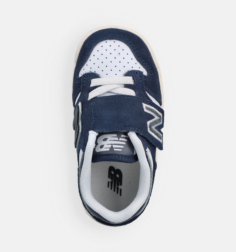 New Balance 480 Baskets en Bleu fonc&eacute;/Blanc pour gar&ccedil;ons (366228) - pour semelles orthop&eacute;diques