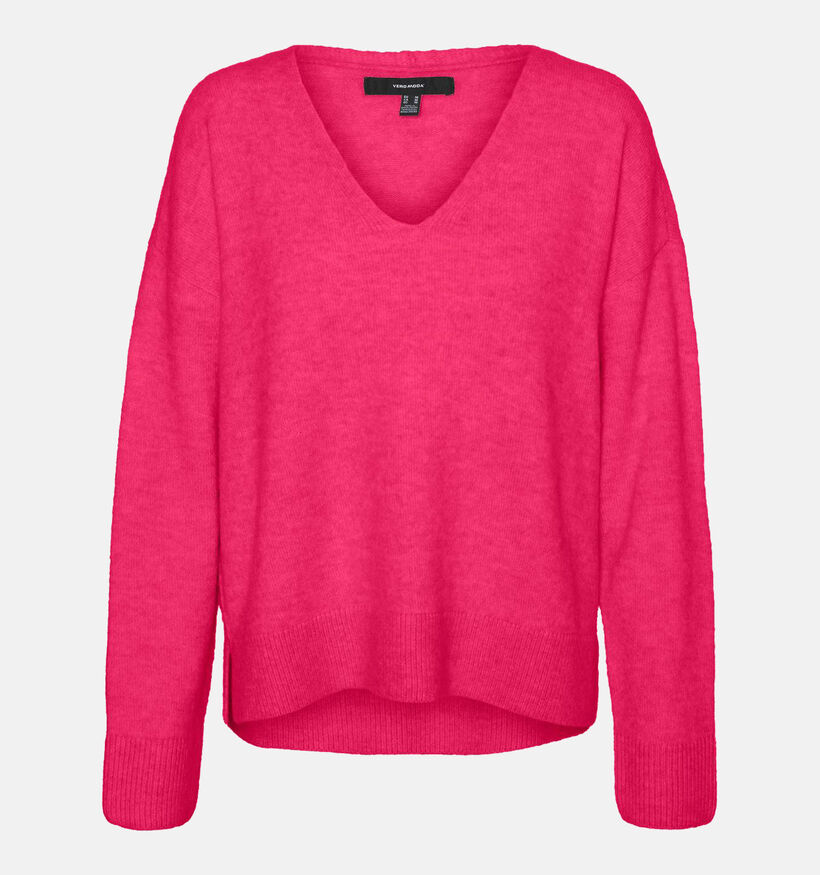 Vero Moda Philine V-neck Pull en Fuchsia pour femmes (335327)