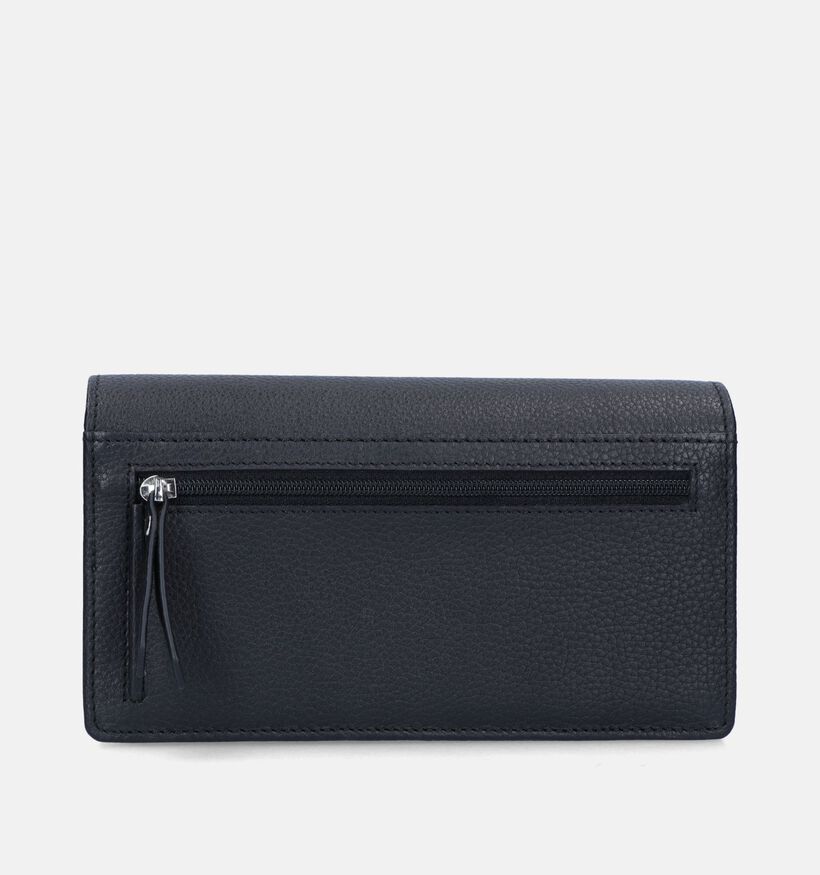 Euro-Leather Zwarte Overslagportemonnee voor dames (353523)