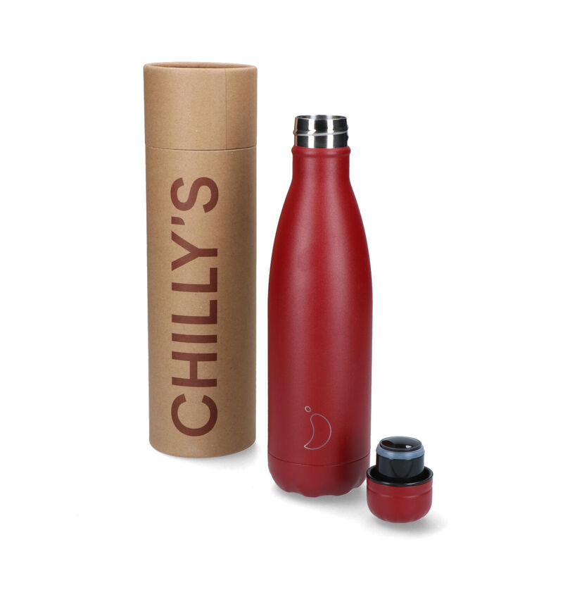 Chilly's Matte Rode Drinkfles 500ml voor dames, meisjes, heren, jongens (325737)