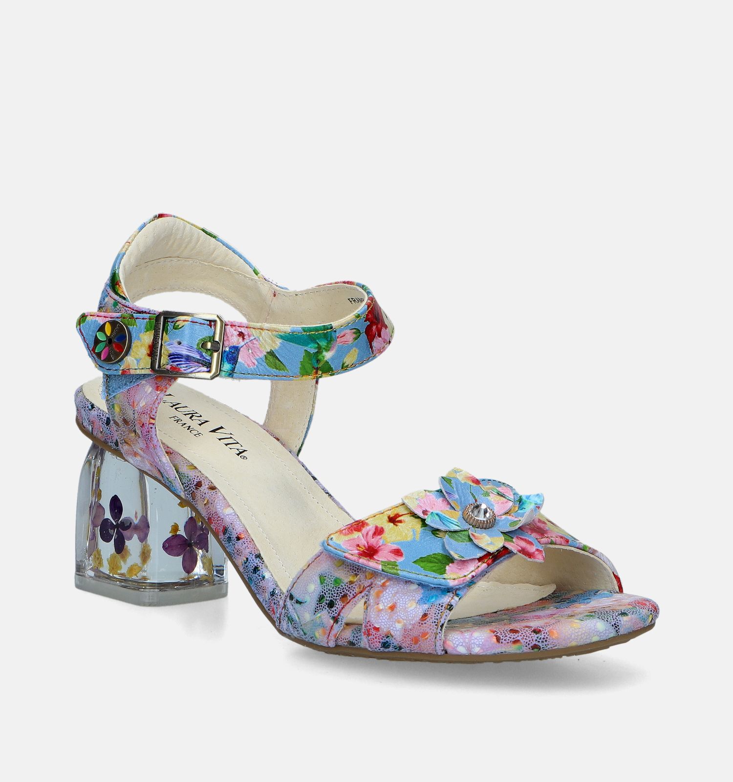 Laura Vita Framboiseo 16 Sandales avec talon en Bleu Femmes Sandales en ligne sur TORFS.BE