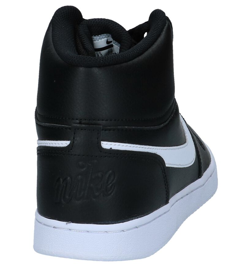 Nike Ebernon Hoge Sneakers Zwart in leer (222199)