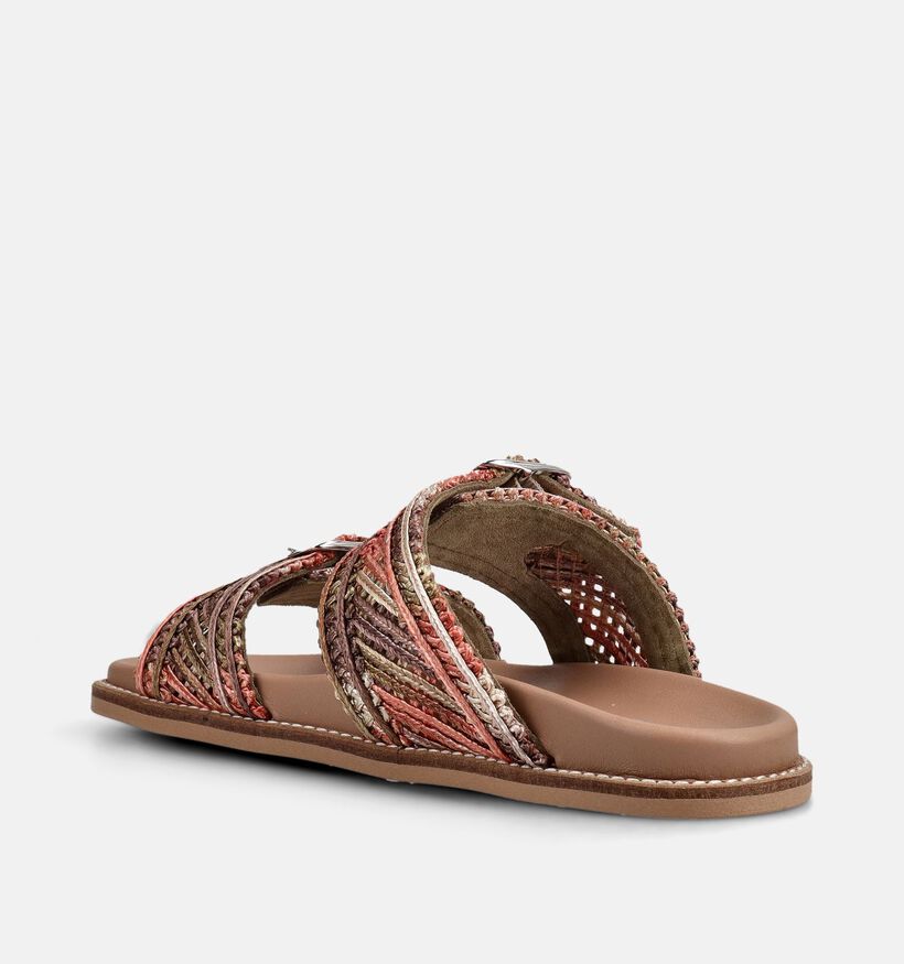 Softwaves Donkergroene/Roze Slippers voor dames (373384) - geschikt voor steunzolen