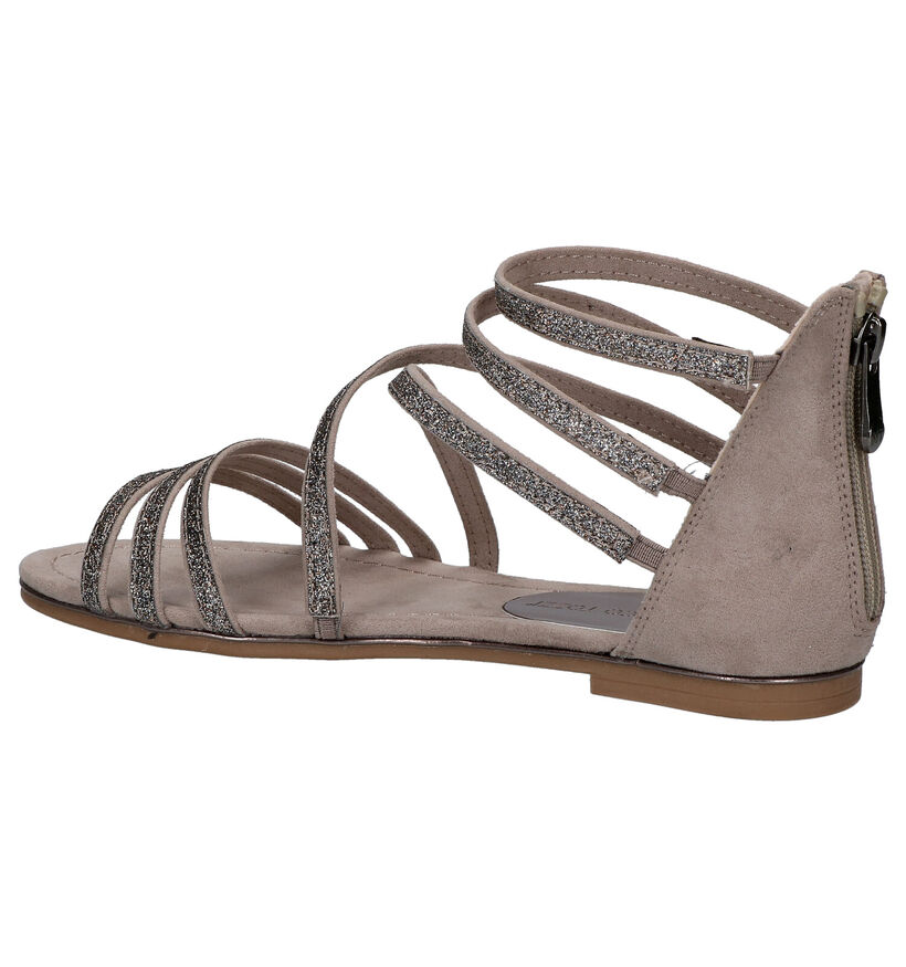 Marco Tozzi Taupe Sandalen in stof (270671)