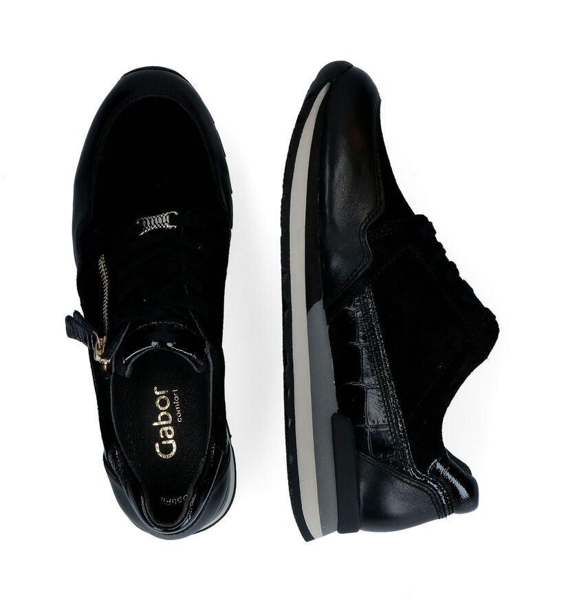 Gabor OptiFit Chaussures à lacets en Noir en cuir (297374)