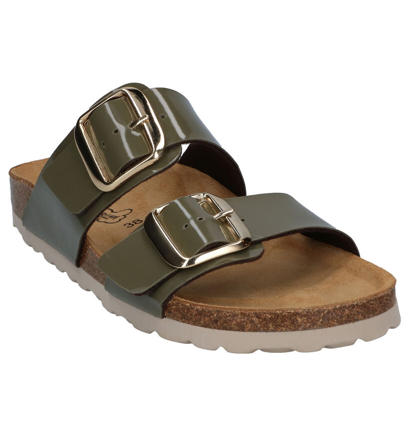 Bio Dream Kaki Slippers in kunstleer (292438)