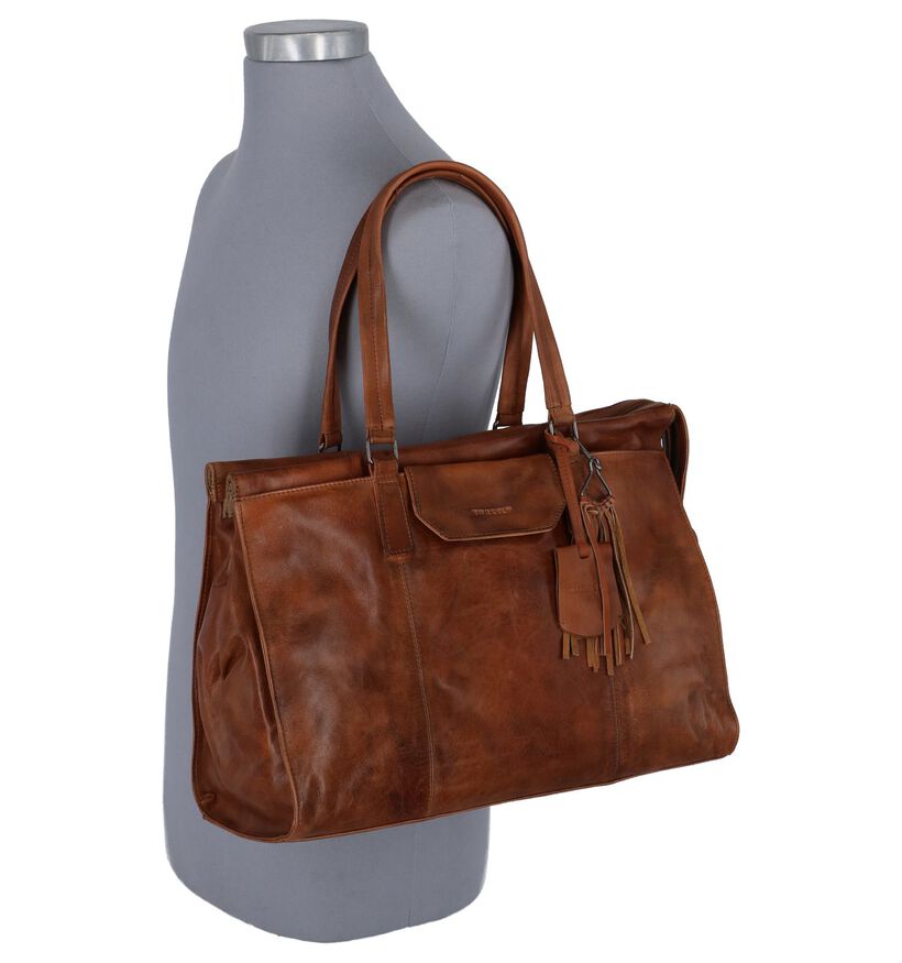 Cognac Shopper Tas Burkely Noble Nova in leer (252430)